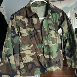Camouflage Button-Up Jacket